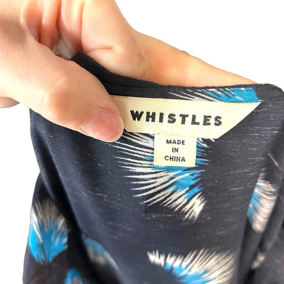 Whistles Coral Print Frill Jumpsuit Black Blue Size US 4 - Picture 8 of 10